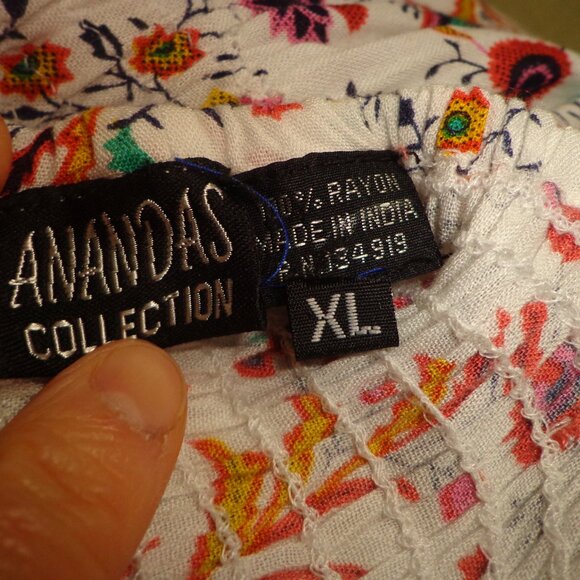 NWOT ANANDAS COLLECTION Hi-Lo Floral Sundress XL Smocked Bodice Ruffle Shoulder - Picture 3 of 13